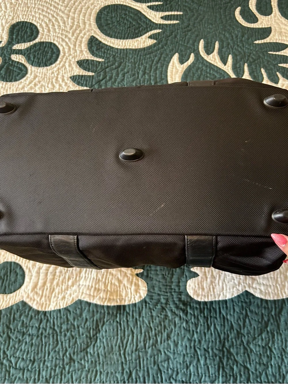 Authentic Tumi Black Men's Duffel Bag with Leather Trim